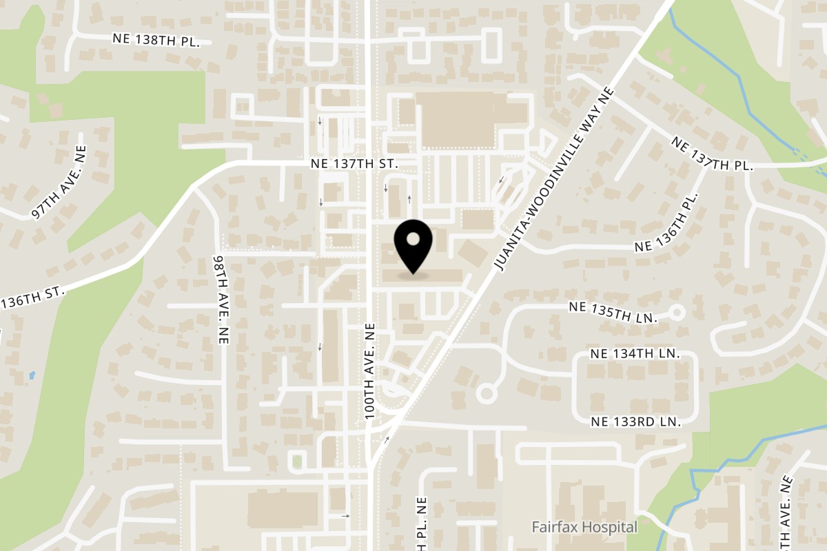 Map showing the location of La Corona Cocina Cantina on 13520 100th Ave NE #10 in Kirkland